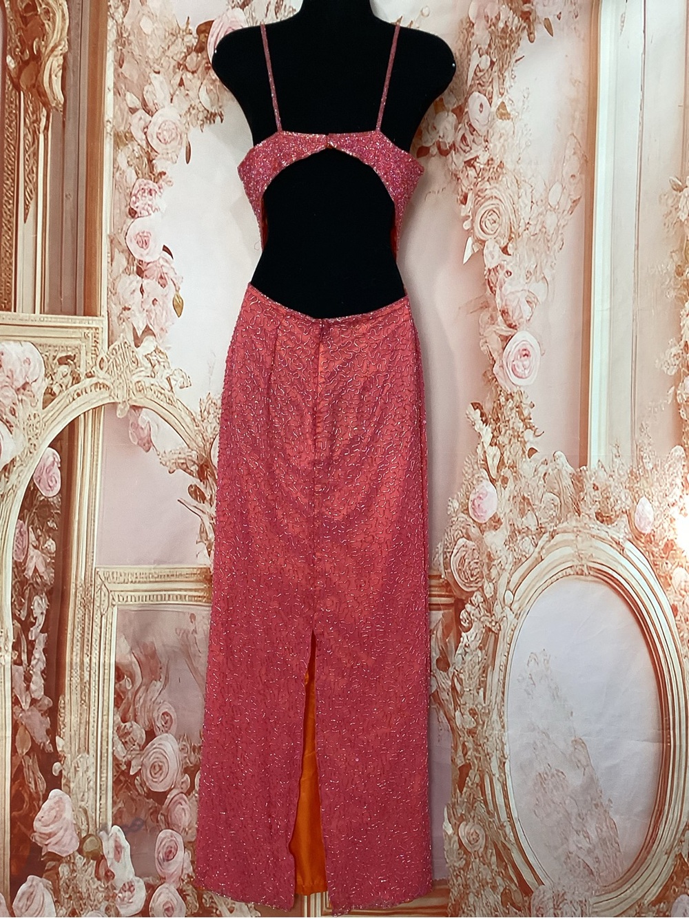 Scala Beaded Maxi Dress with Cutout Waist - Picture 4 of 11